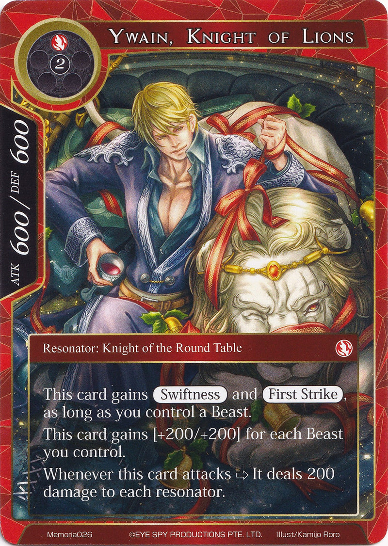 Ywain, Knight of Lions (Memoria026) [Alice Origin Memoria Cards]