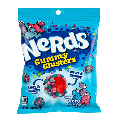 NERDS CLUSTERS VERY BERRY 5 OZ PEG BAG: Default Title