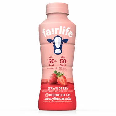 Fairlife Milk 2% Strawberry, 14 oz bottles