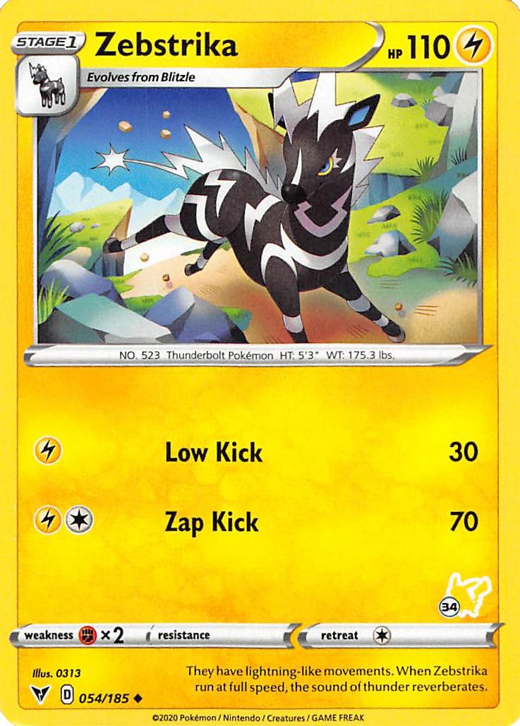 Zebstrika (054/185) (Pikachu Stamp