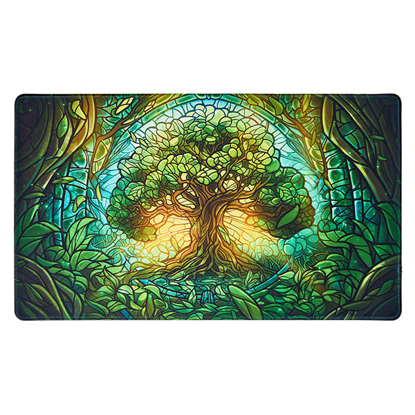 Playmat: Stained Glass- Mythical Forest (24" x 14")