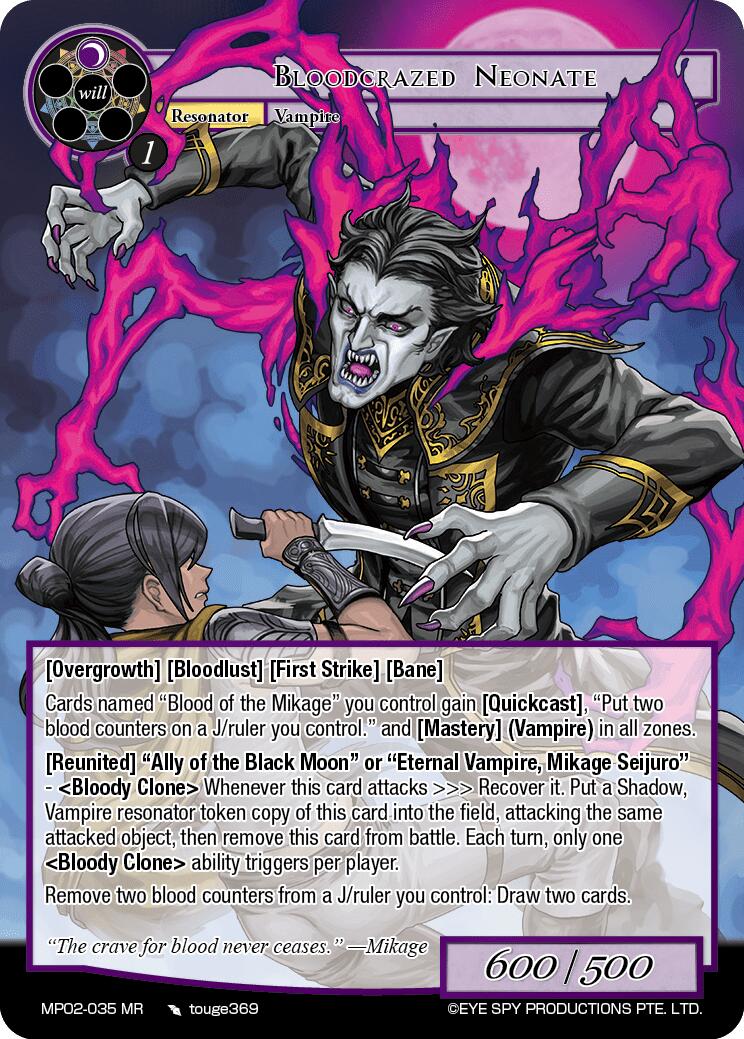Bloodcrazed Neonate (MP02-035 MR) [Masterpiece Collection 02 "Fates Reunited!"]