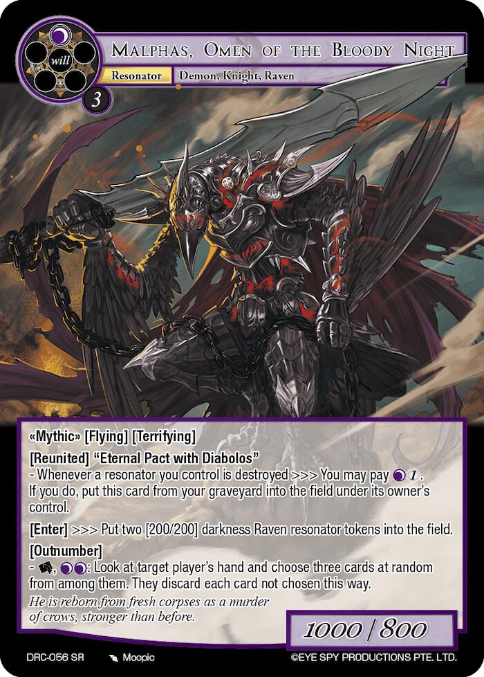 Malphas, Omen of the Bloody Night (DRC-056 SR) [Descent into the Raven's Catacombs]