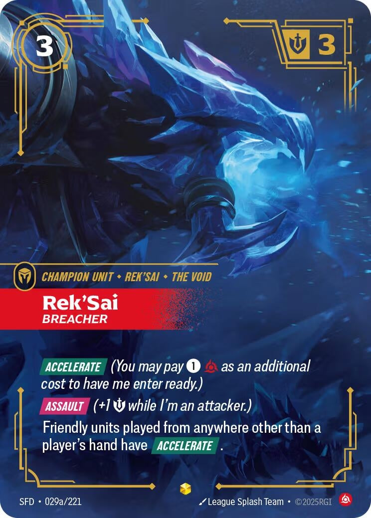 Image for Rek'Sai - Breacher (Alternate Art) (029a/221) (SPF) - Riftbound: League of Legends Trading Card Game