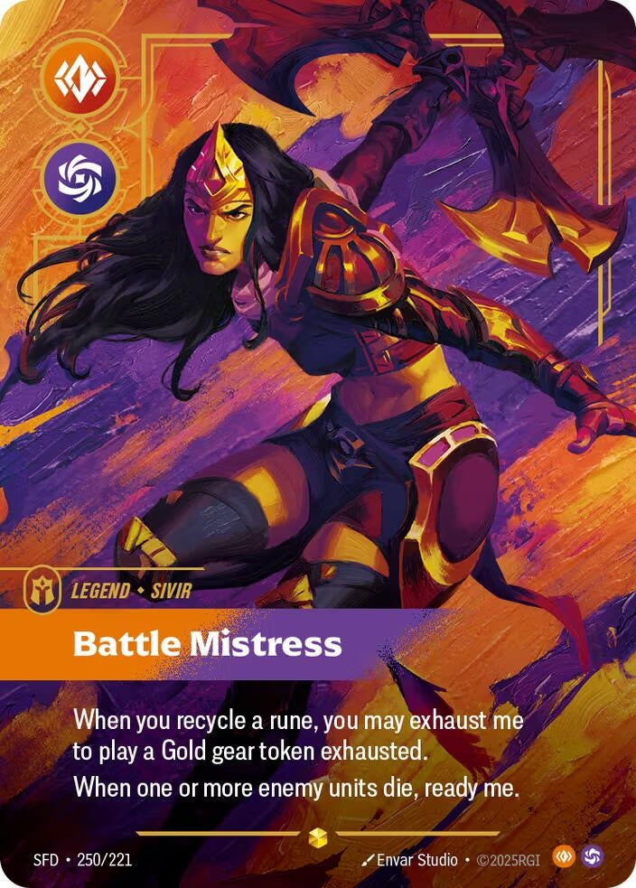 Image for Sivir - Battle Mistress (Overnumbered) (250/221) (SPF) - Riftbound: League of Legends Trading Card Game