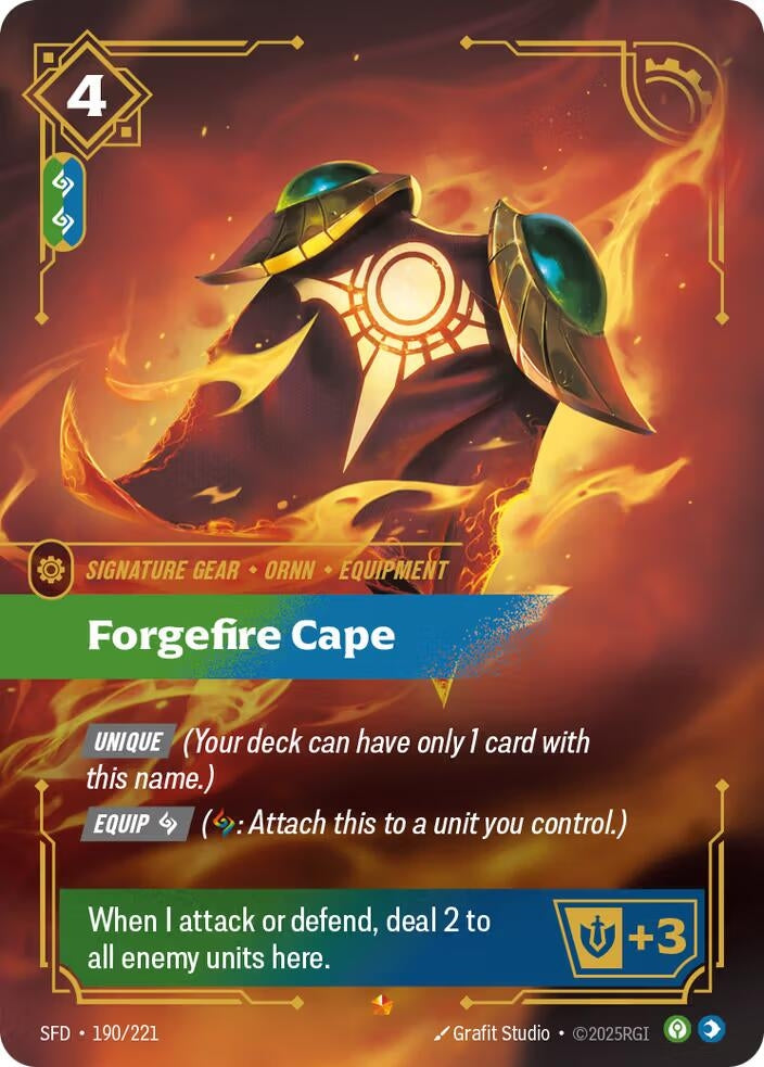 Image for Forgefire Cape (190/221) (SPF) - Riftbound: League of Legends Trading Card Game