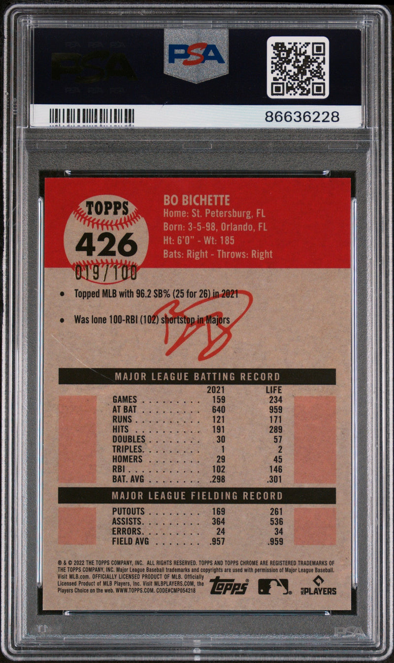 2022 TOPPS CHROME PLATINUM ANNIVERSARY BO BICHETTE ATOMIC