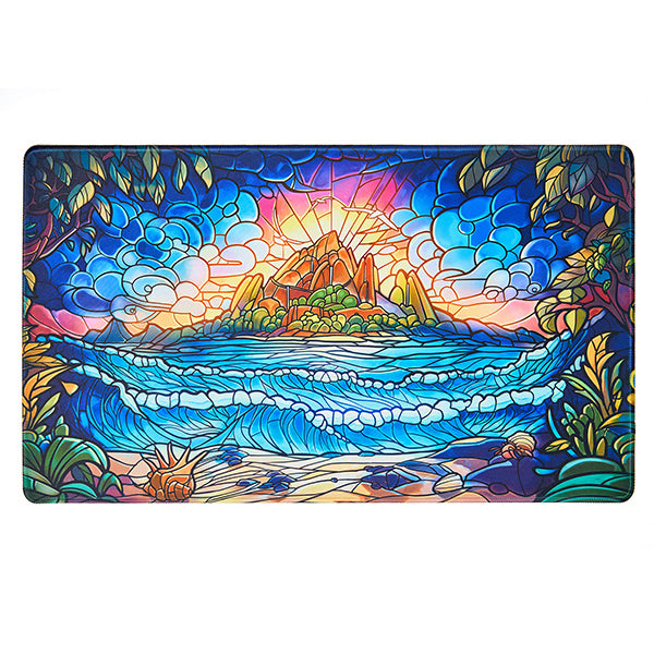 Playmat: Stained Glass- Hidden Island (24" x 14")