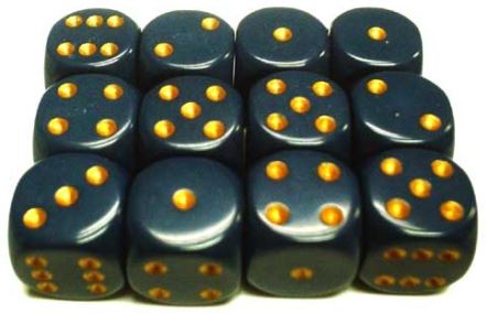 Chessex: Opaque 16mm D6 Dusty Blue/Copper Dice