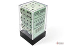 Chessex Opaque 16mm d6 Pastel Green/black Dice Block (12 dice)