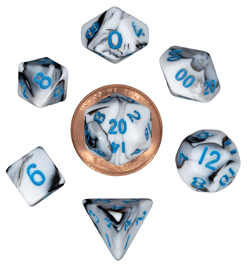 FanRoll: 7CT 10mm Mini Marble Polyhedral Dice Set