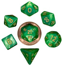 FanRoll: 7CT 10mm Mini Green & Light Green Polyhedral Dice Set