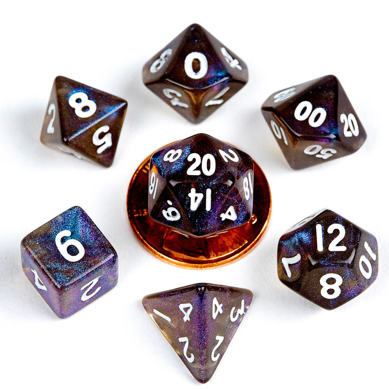 FanRoll: 7CT 10mm Mini Stardust Galaxy Polyhedral Dice Set