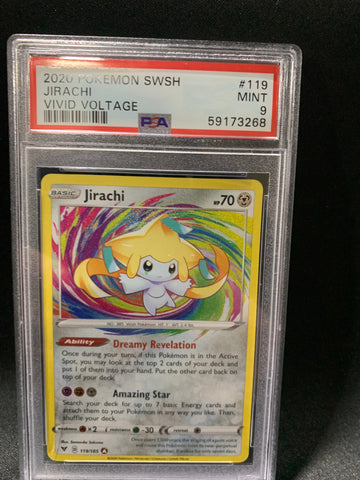 2020 POKEMON SWORD & SHIELD VIVID VOLTAGE JIRACHI #119 - PSA MINT 9