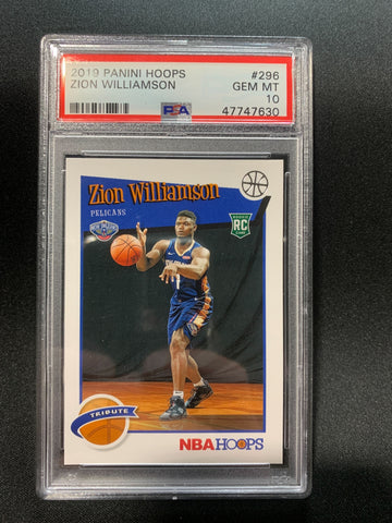 2019 PANINI HOOPS ZION WILLIAMSON #296 - PSA 10