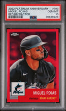2022 TOPPS CHROME PLATINUM MIGUEL ROJAS RED REFRACTOR