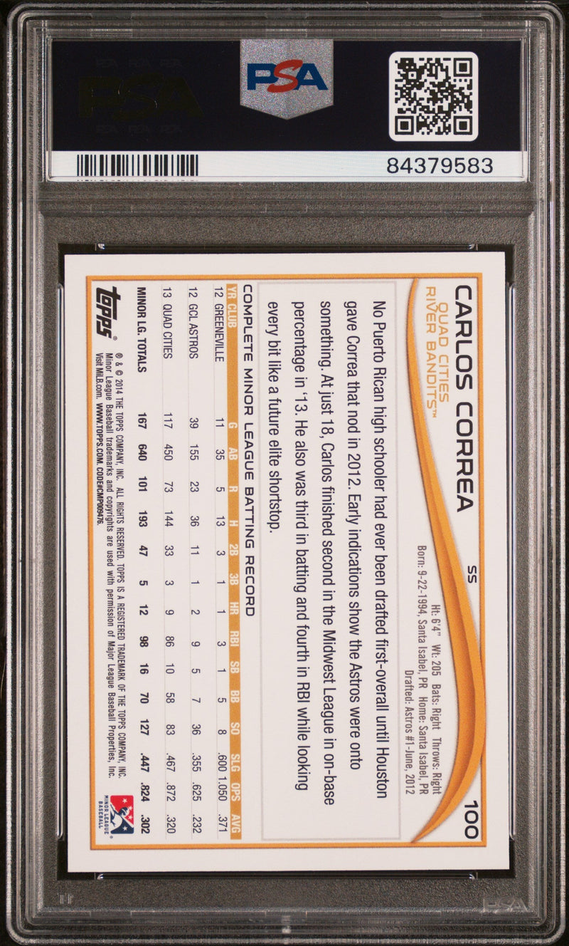 2014 TOPPS PRO DEBUT CARLOS CORREA NO NMBR ON JERSEY FRONT