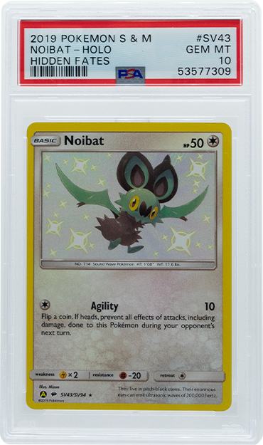 2019 POKEMON SUN & MOON HIDDEN FATES NOIBAT HOLO