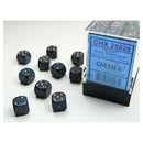 d6 Cube 12mm Opaque Dusty Blue with Copper (36)