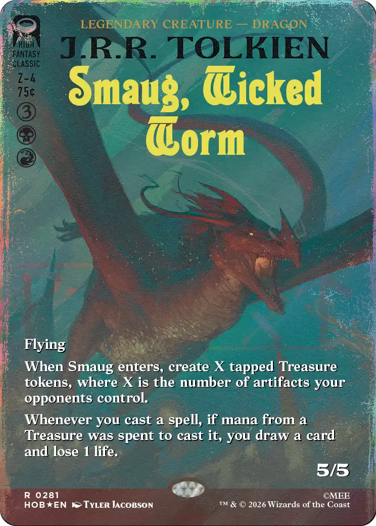 Smaug, Wicked Worm (Borderless) (Surge Foil) (Rare)