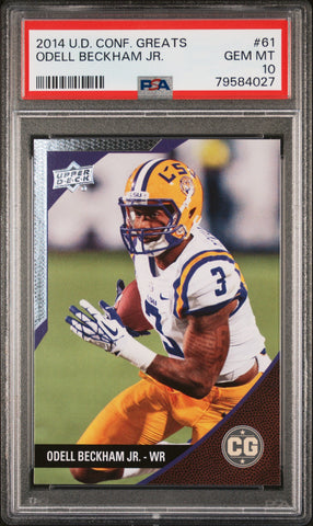 2014 UPPER DECK CONFERENCE GREATS ODELL BECKHAM JR.  #61 - PSA 10 ROOKIE CARD