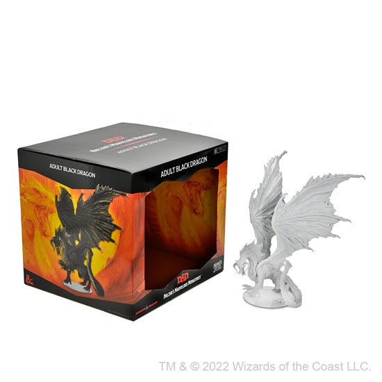 D&D Icons of the Realms: Unpainted Adult Black Dragon